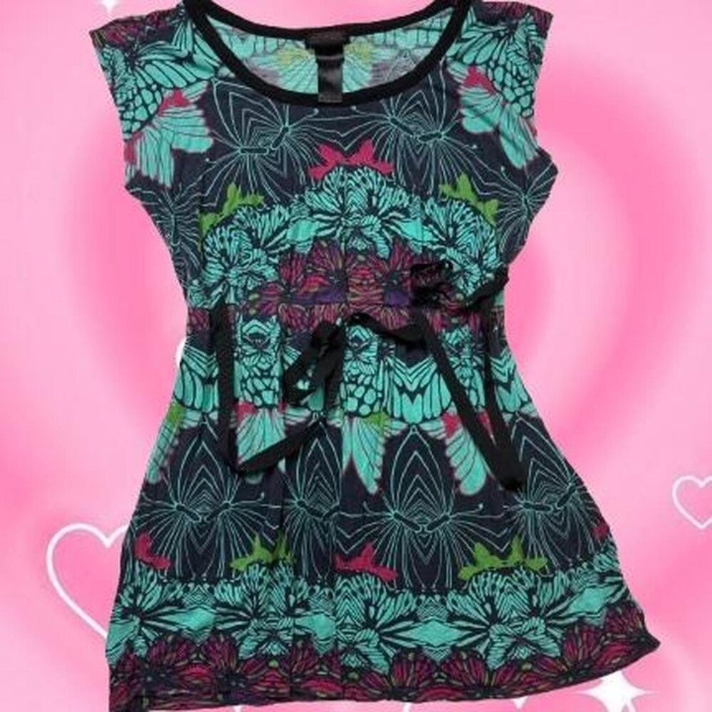 Custo Barcelona Y2K floral print top with tie back
